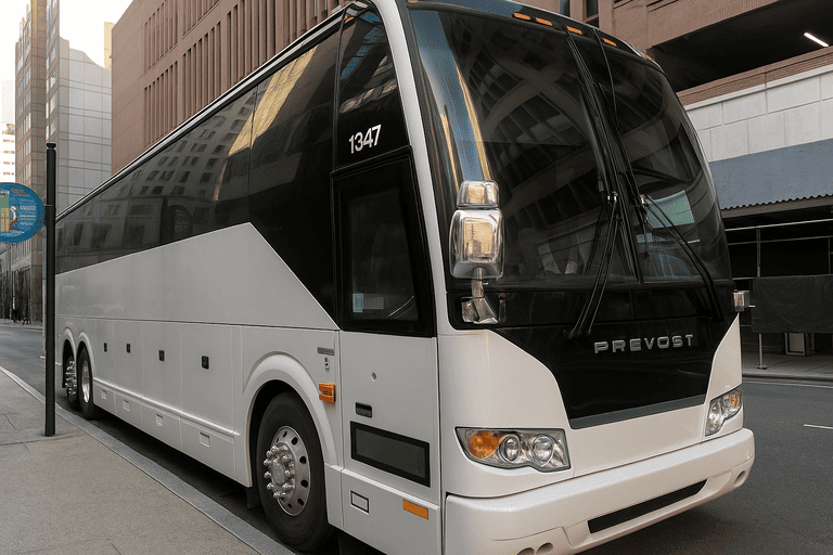 a Charter Bus Rental Hamilton coach bus